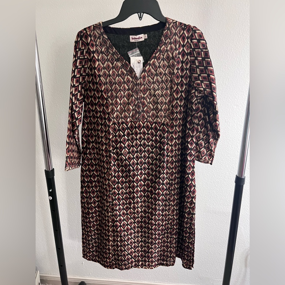 Fabindia Women’s Tunic Indian Dress multi-color size L new with tags